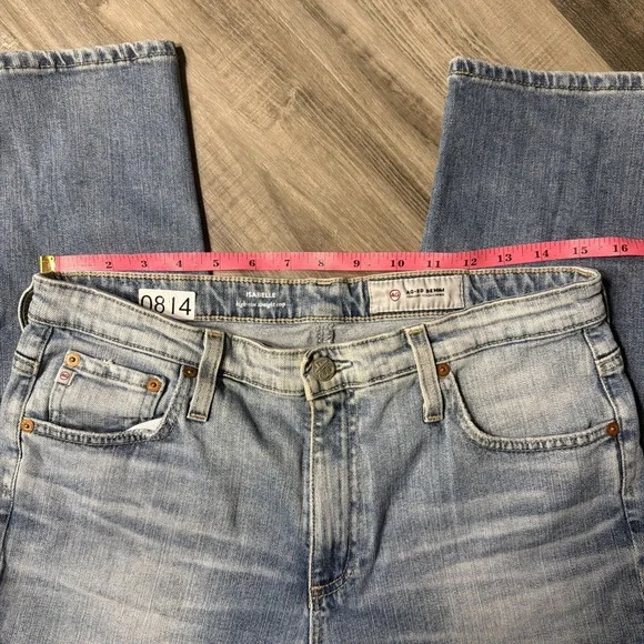 AG Adriano Goldschmied Jeans Womens 32R Blue Isabelle High Rise Straight Crop - Picture 4 of 11